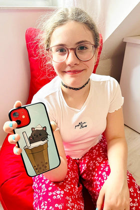 Hannahccino Cat Handyhülle Blue