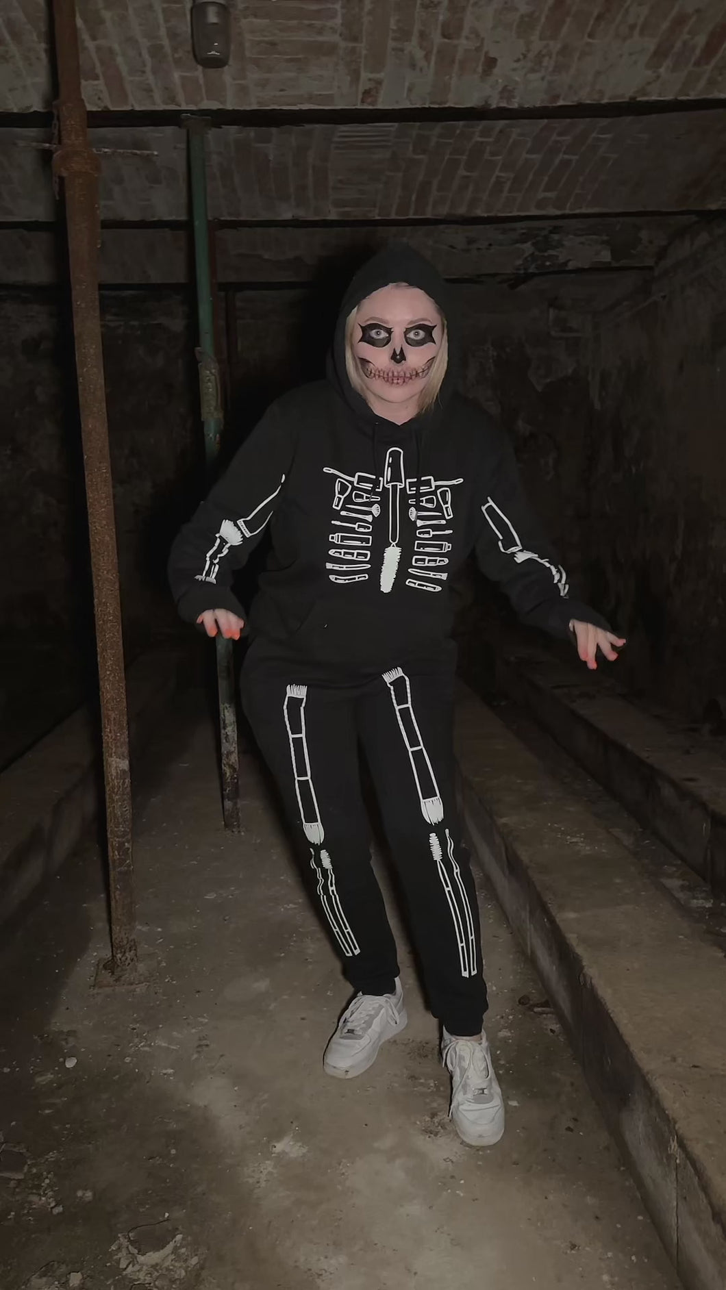 Skelett Glow in the Dark Jogginganzug
