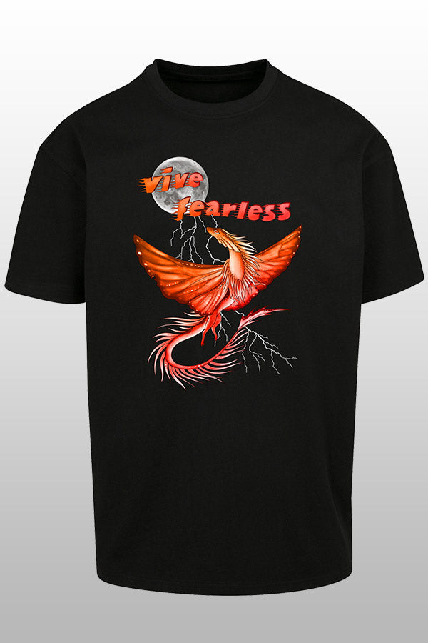 Vive fearless orange Oversize T-Shirt schwarz