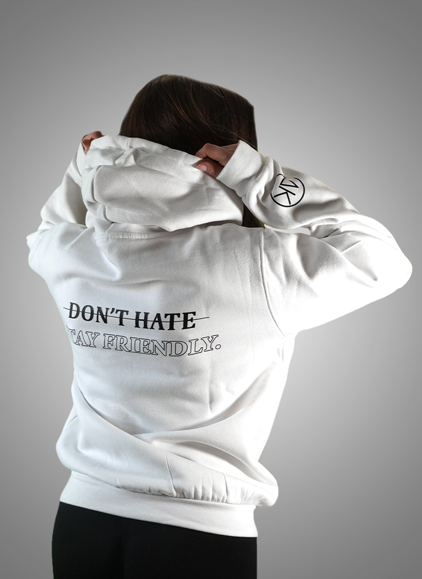 Stay Friendly Hoodie white AlphaKevin
